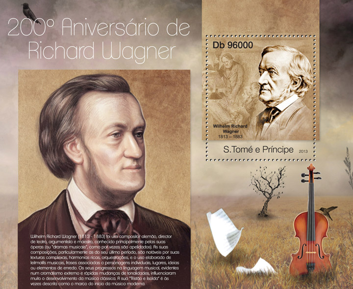 Richard Wagner - Issue of Sao Tome and Principe postage stamps