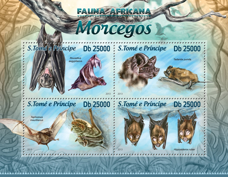 Bats - Issue of Sao Tome and Principe postage stamps