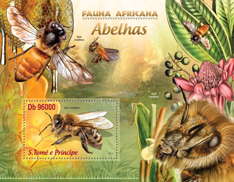 Bees - Issue of Sao Tome and Principe postage stamps