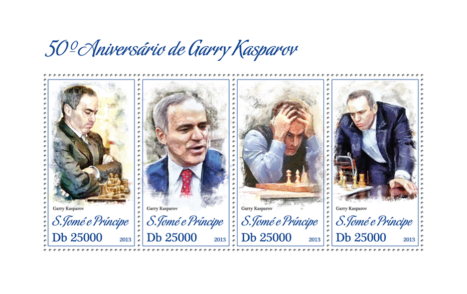 Garry Kasparov - Issue of Sao Tome and Principe postage stamps