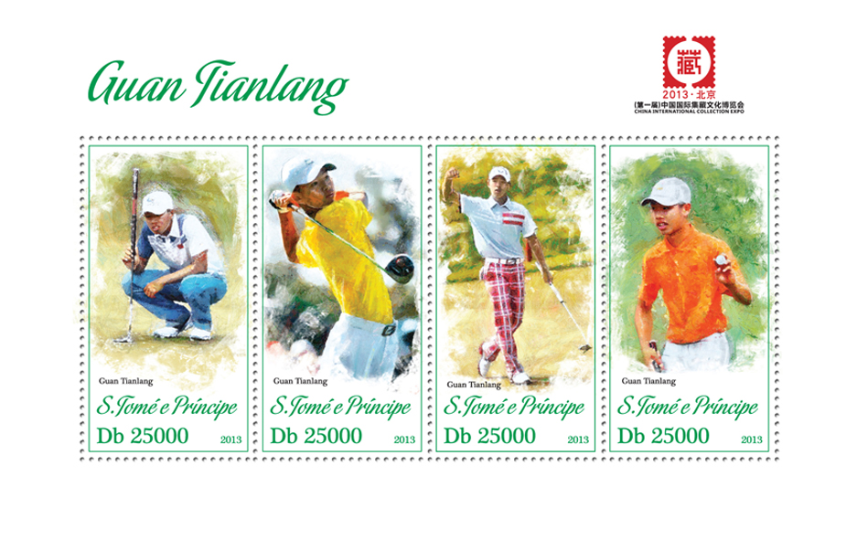 Guan Tianlang - Issue of Sao Tome and Principe postage stamps