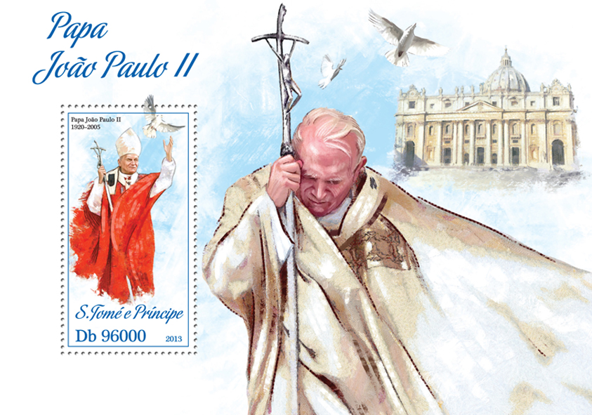 Pope John Paul II - Issue of Sao Tome and Principe postage stamps