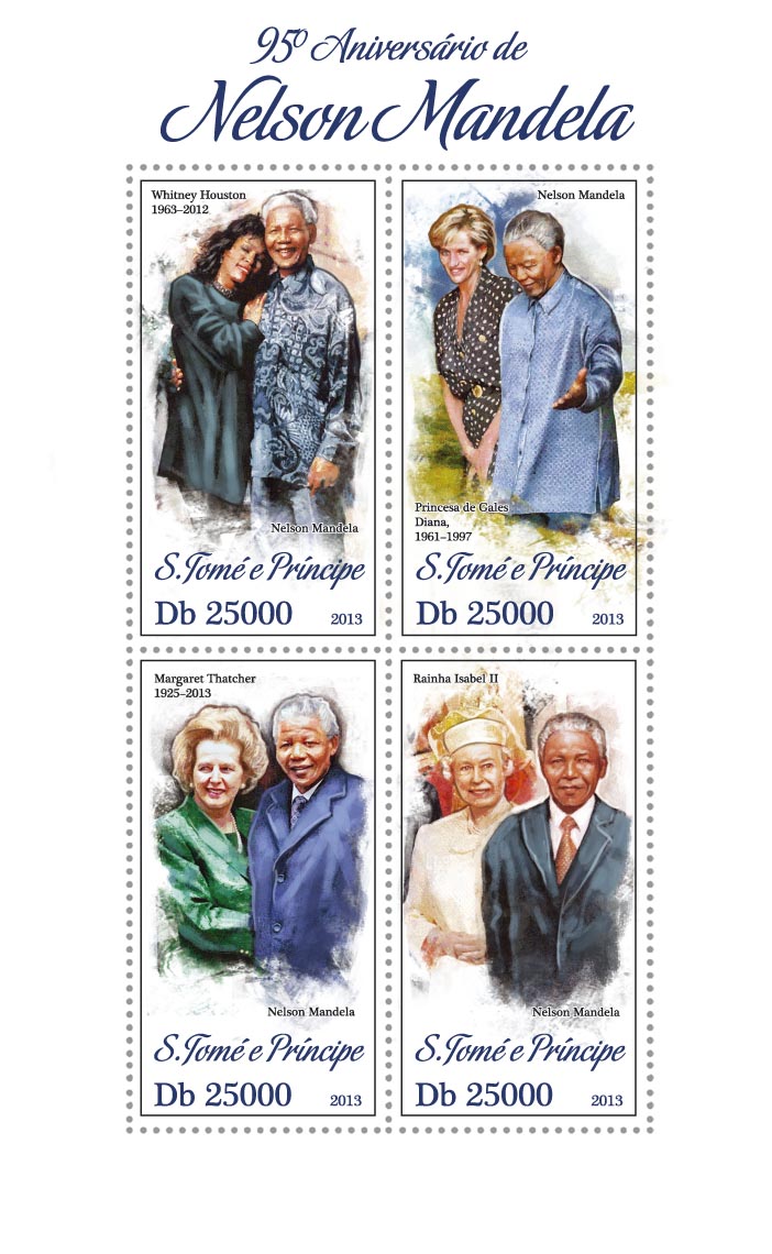 Nelson Mandela - Issue of Sao Tome and Principe postage stamps