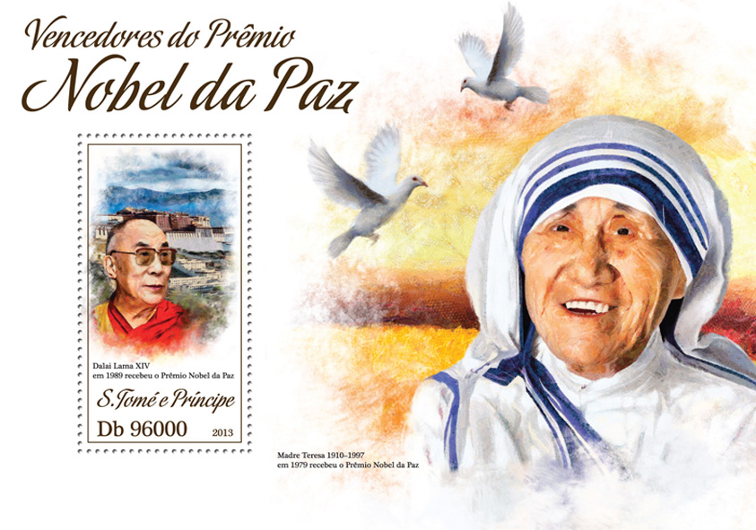 Nobel Peace Prize - Issue of Sao Tome and Principe postage stamps