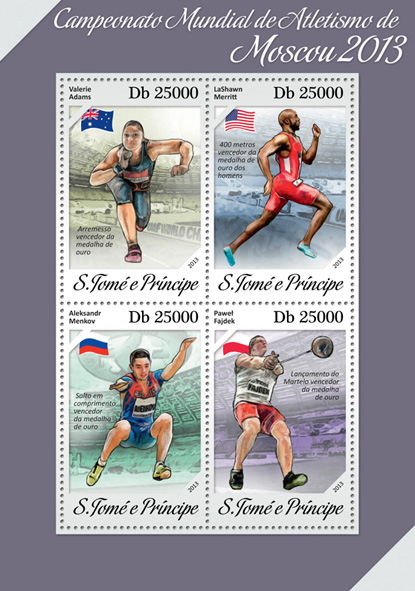 Athletics - Issue of Sao Tome and Principe postage stamps