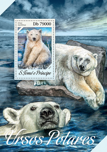 Polar bears - Issue of Sao Tome and Principe postage stamps