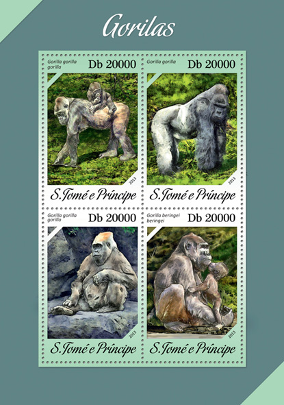 Gorillas - Issue of Sao Tome and Principe postage stamps