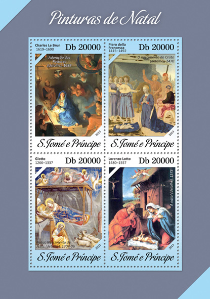 Christmas paintings - Issue of Sao Tome and Principe postage stamps
