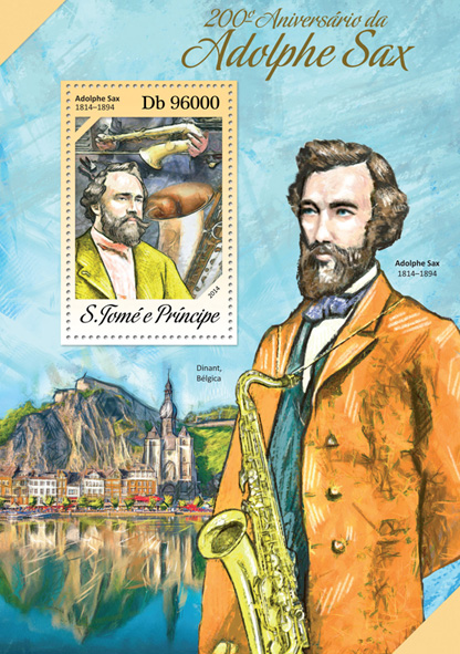 Adolphe Sax - Issue of Sao Tome and Principe postage stamps