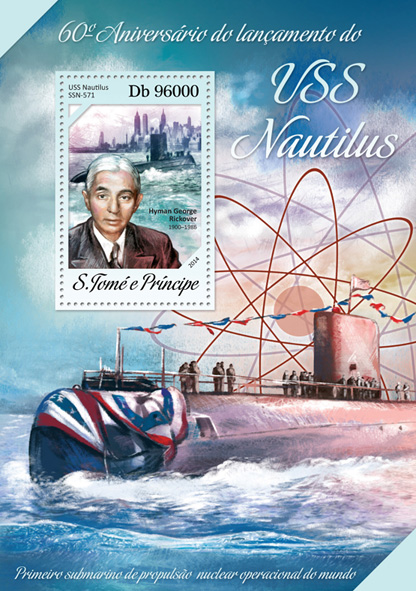 USS Nautilus - Issue of Sao Tome and Principe postage stamps