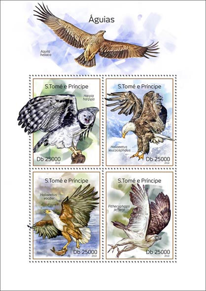 Eagles - Issue of Sao Tome and Principe postage stamps
