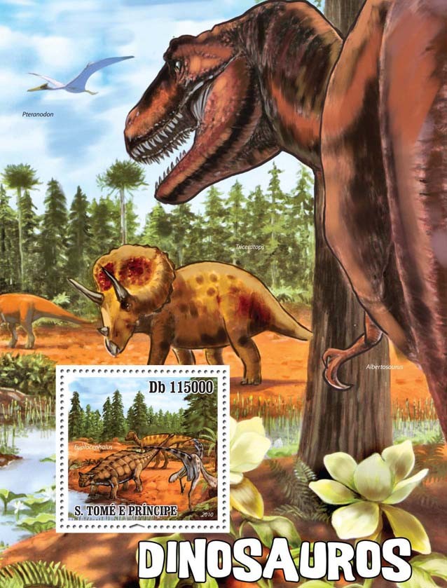 Dinosaurs - Issue of Sao Tome and Principe postage stamps