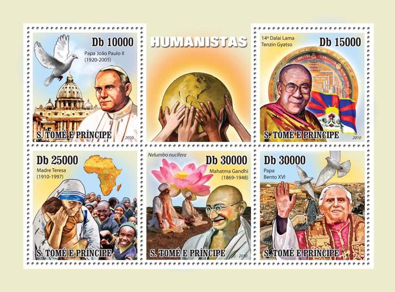 Humanists - Issue of Sao Tome and Principe postage stamps