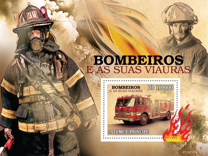 Firefighters - Issue of Sao Tome and Principe postage stamps