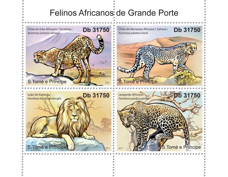 Big Cats - Issue of Sao Tome and Principe postage stamps