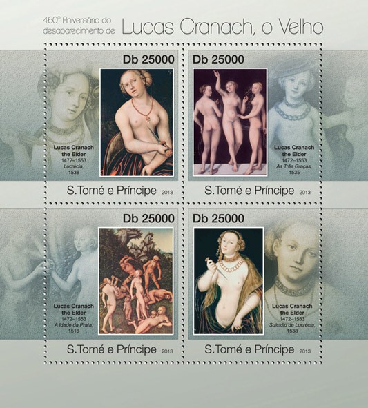 Lucas Cranach - Issue of Sao Tome and Principe postage stamps
