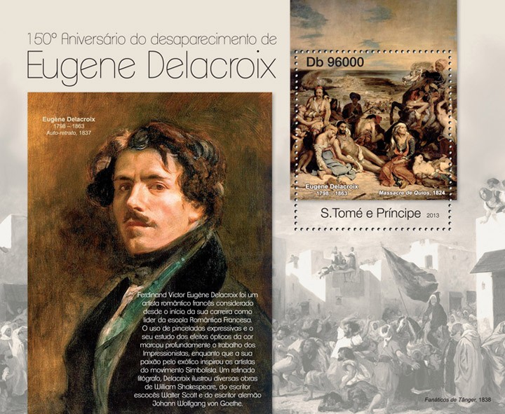 Eugene Delacroix - Issue of Sao Tome and Principe postage stamps