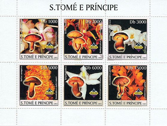 Orchids & Mushrooms - Issue of Sao Tome and Principe postage stamps