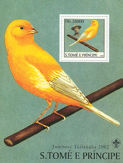 Canaries & Scouts - Issue of Sao Tome and Principe postage stamps