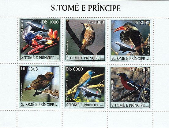 Birds & Concorde - Issue of Sao Tome and Principe postage stamps