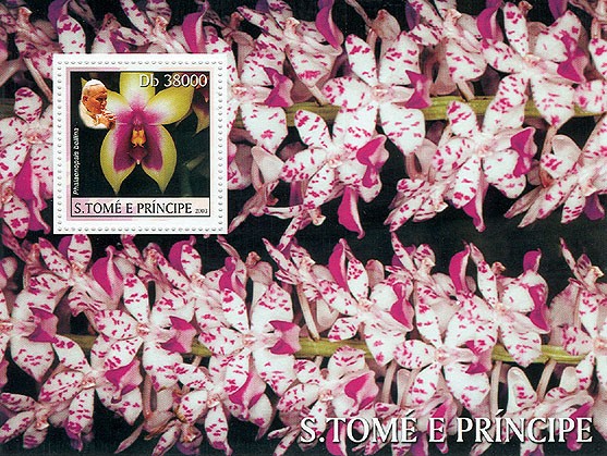 Orchids & Pope - Issue of Sao Tome and Principe postage stamps