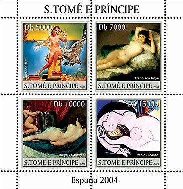 Spanish paintings - Issue of Sao Tome and Principe postage stamps