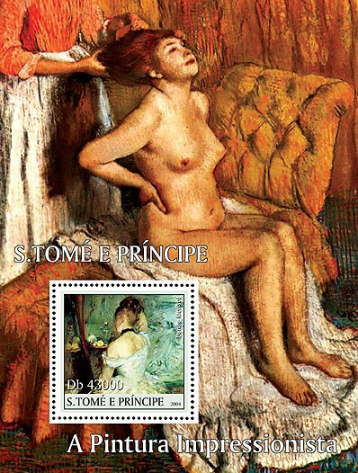 Paintings - Tableux impressionnistes s/s - Issue of Sao Tome and Principe postage stamps