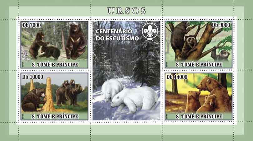 Bears - Issue of Sao Tome and Principe postage stamps