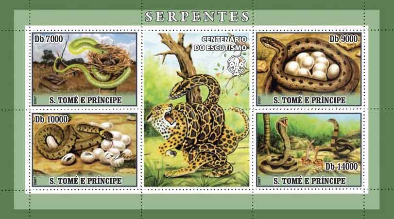 Snakes - Issue of Sao Tome and Principe postage stamps