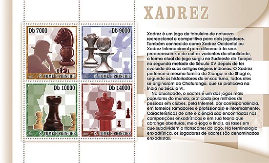 Chess - Issue of Sao Tome and Principe postage stamps