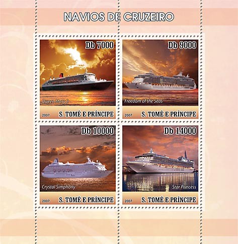 Cruise ships - Issue of Sao Tome and Principe postage stamps