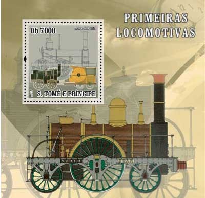 Steam Trains - Issue of Sao Tome and Principe postage stamps