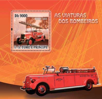 Fire Engines - Issue of Sao Tome and Principe postage stamps