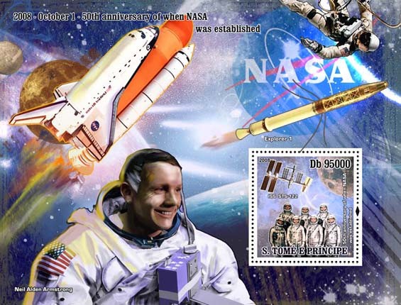 NASA establishment s/s - Issue of Sao Tome and Principe postage stamps