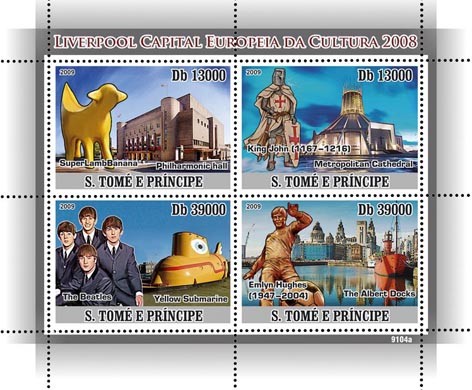 Liverpool - Capital of European Culture 2008 - Issue of Sao Tome and Principe postage stamps