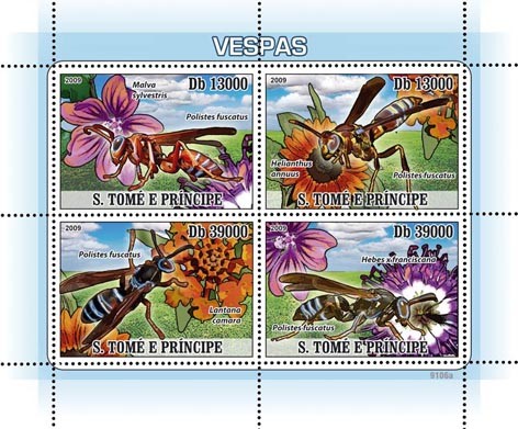 Bees (Flowers) - Issue of Sao Tome and Principe postage stamps