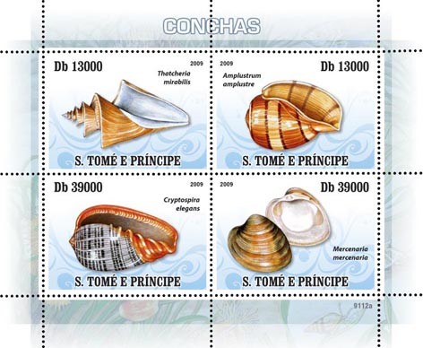Shells - Issue of Sao Tome and Principe postage stamps