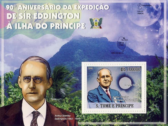 Sir Arthur Stanley Eddington (1882-1944) expeditor of Sao Tome & Principe island - Issue of Sao Tome and Principe postage stamps