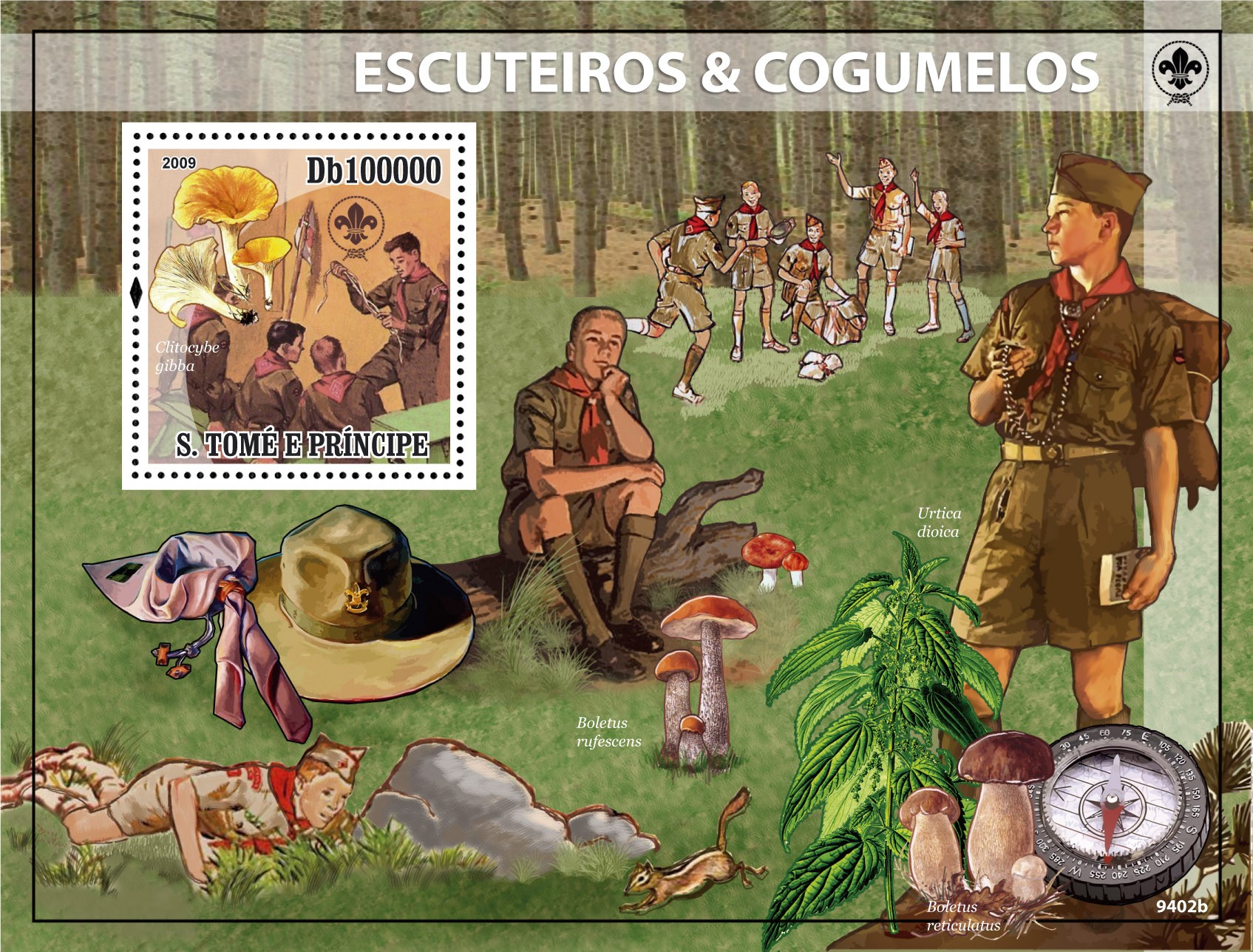 Scouts & Mushrooms - Issue of Sao Tome and Principe postage stamps