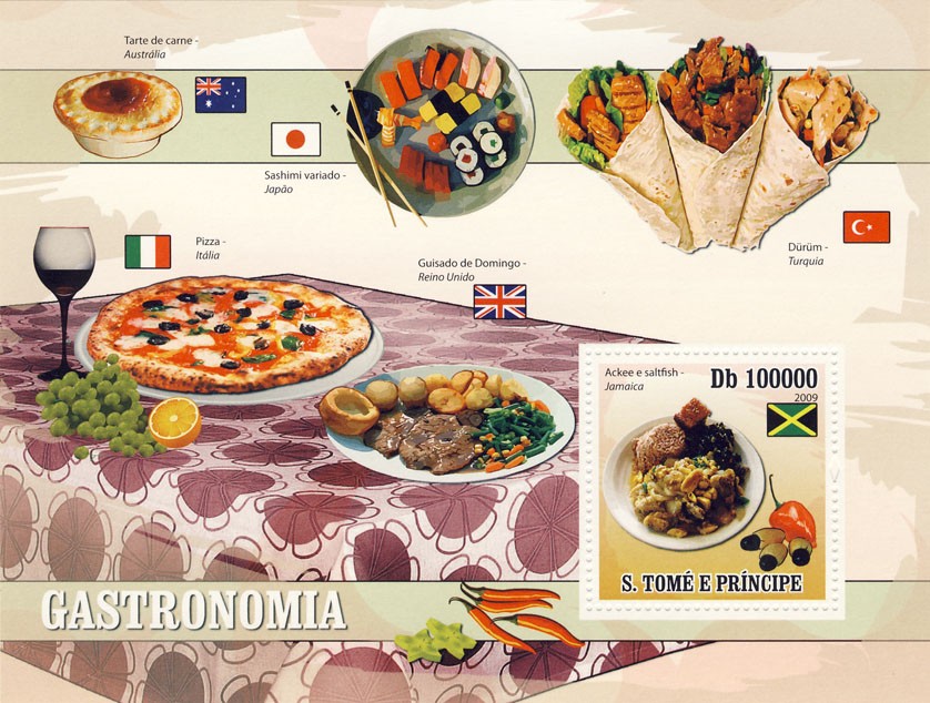 Gastronomic of World - National dishes - Issue of Sao Tome and Principe postage stamps