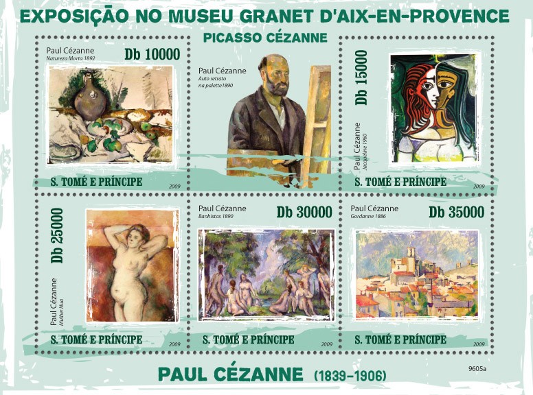 Paintings of Paul Cezanne ( 1839-1906 ) - Issue of Sao Tome and Principe postage stamps