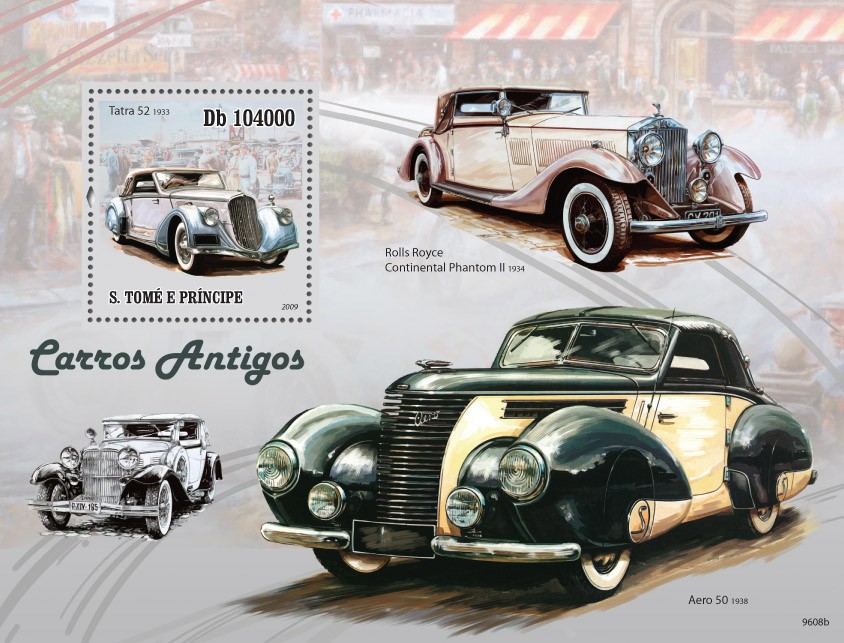 Ancient cars - Issue of Sao Tome and Principe postage stamps