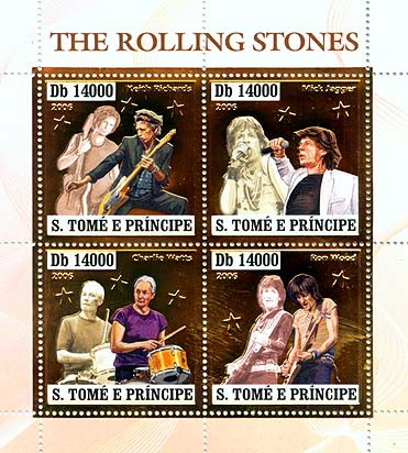 The Rolling stones  4v x 14000 - Issue of Sao Tome and Principe postage stamps
