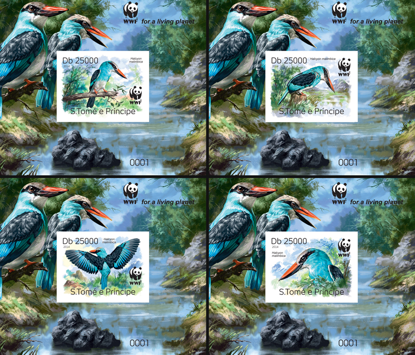 WWF – Birds (imperf. 4 delux) - Issue of Sao Tome and Principe postage stamps