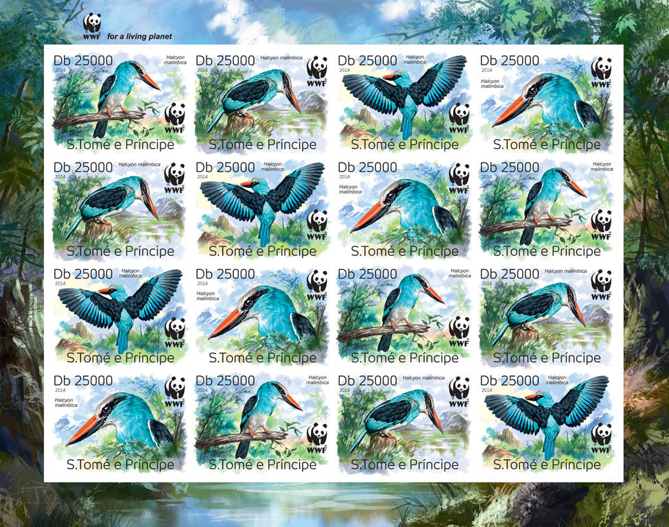 WWF – Birds (imperf. 4 sets) - Issue of Sao Tome and Principe postage stamps