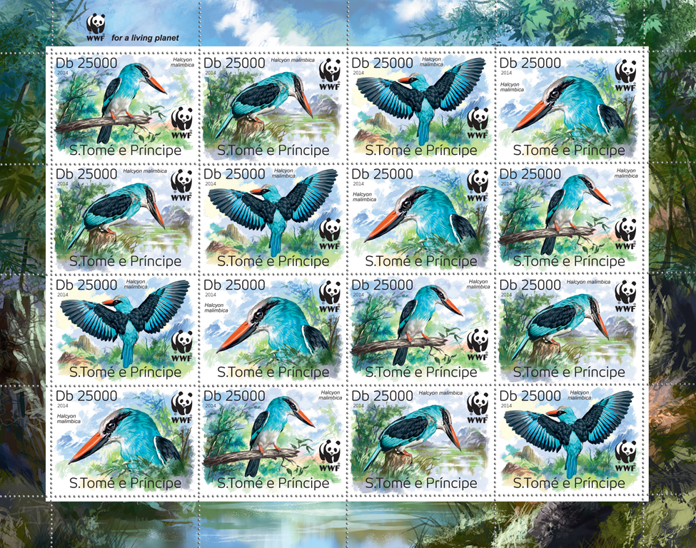 WWF – Birds (4 sets) - Issue of Sao Tome and Principe postage stamps