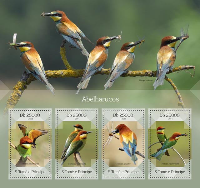 Bee-eaters  - Issue of Sao Tome and Principe postage stamps