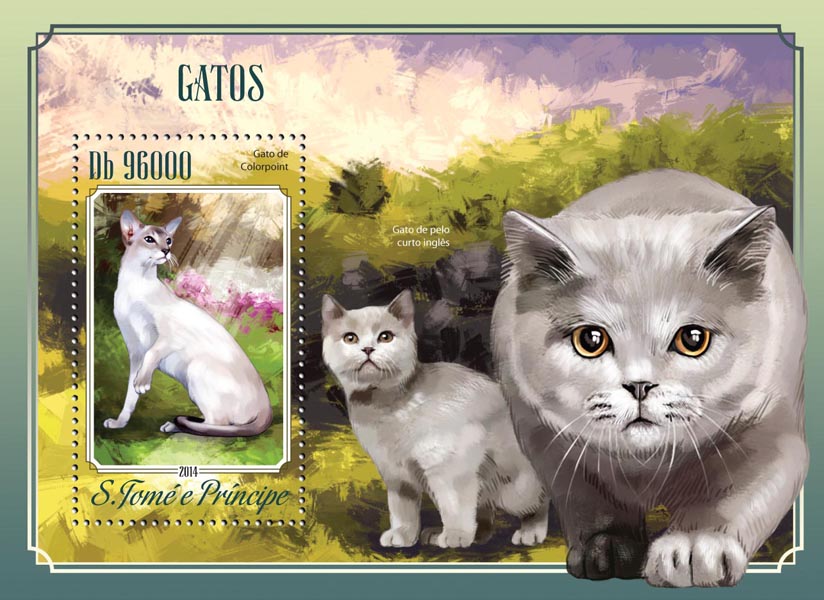 Cats - Issue of Sao Tome and Principe postage stamps