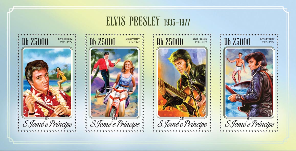 Elvis Presley - Issue of Sao Tome and Principe postage stamps