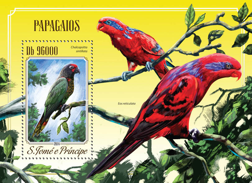 Parrots - Issue of Sao Tome and Principe postage stamps